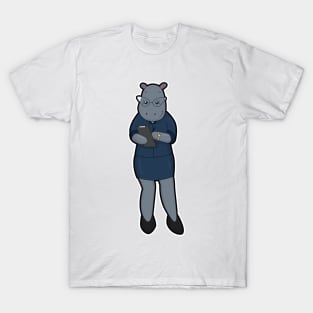 Hippo as Secretary with Notepad and Pen T-Shirt